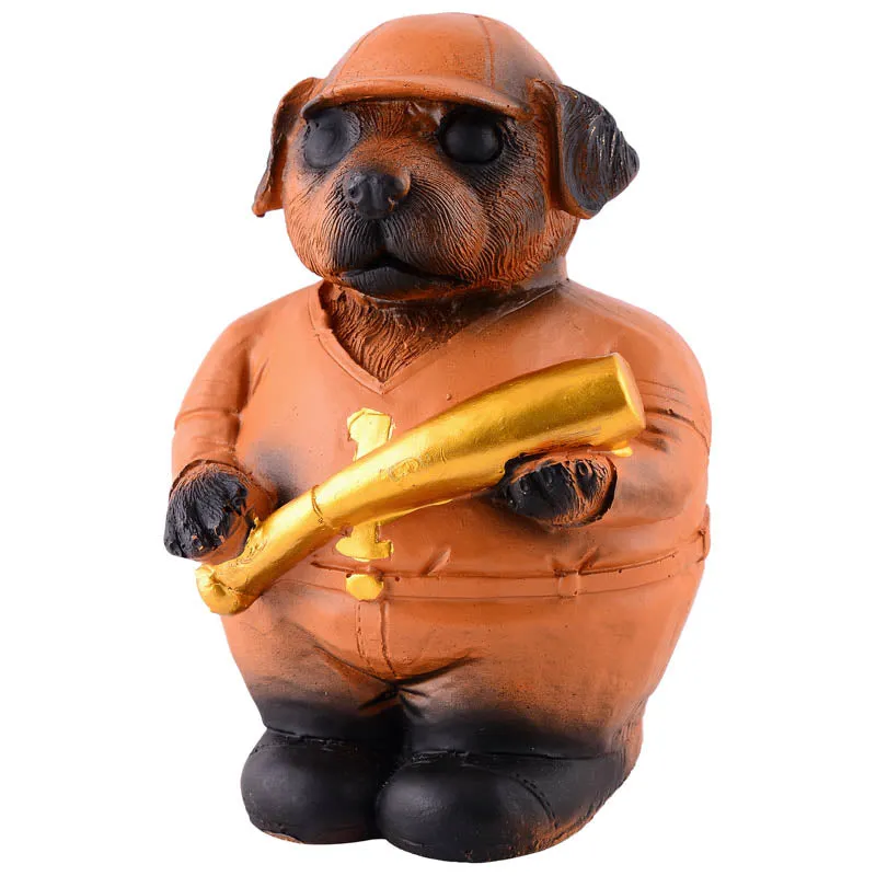 Slugger Pup Painted Polyresin Showpiece - Brown media 4