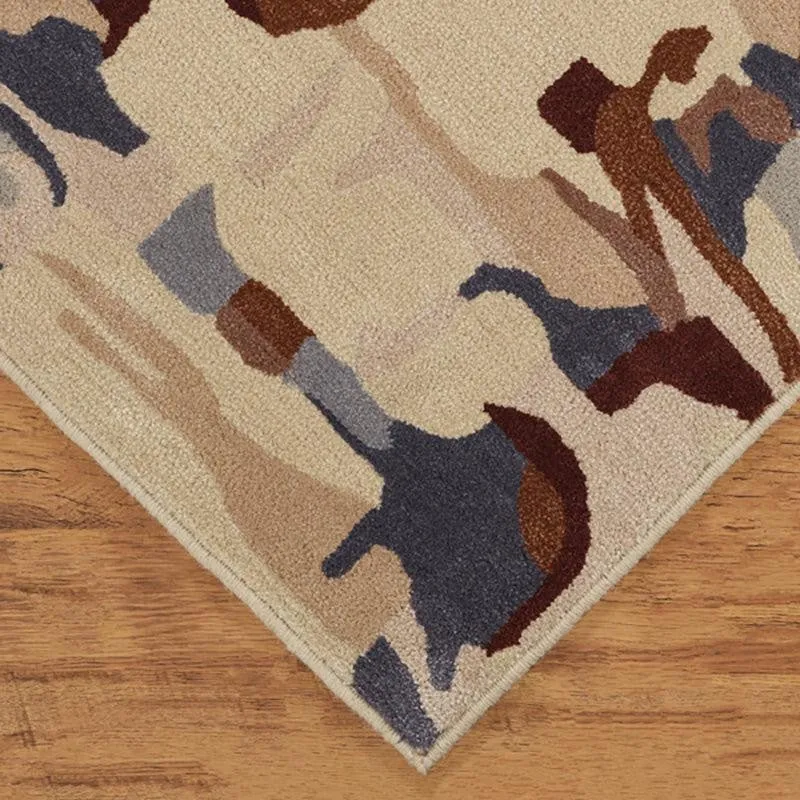 Horus Hand Tufted Abstract Wool & Nylon Carpet - Navy Blue media 7
