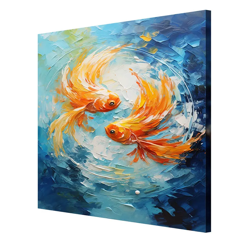 Zen Goldfish Wall Painting media 6