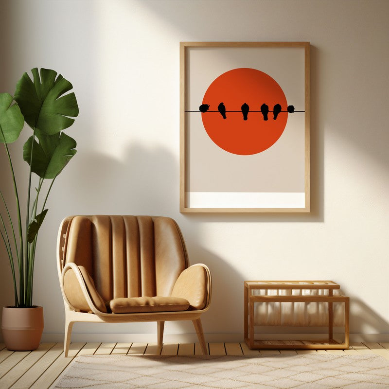 Enchanted Echoescape Show Archival Canvas Wall Art - Natural Brown Frame