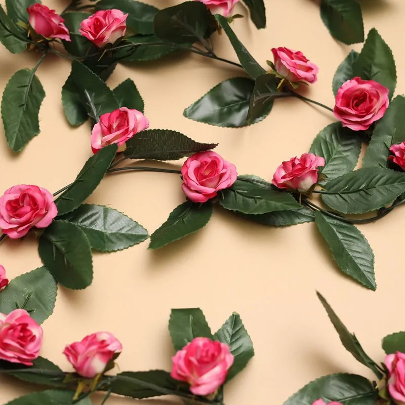 Fiora Artificial Velvet Rose Creeper (Dark Pink) Set of Five media 5