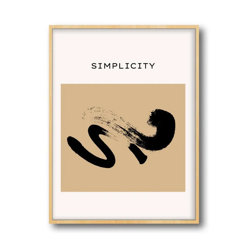 Abstract Calm Canvas Wall Painting With Brown Frame media 3