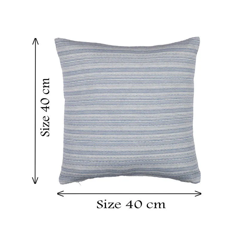 Striped Serenity Cushion Cover (Blue) - Set of Two media 6