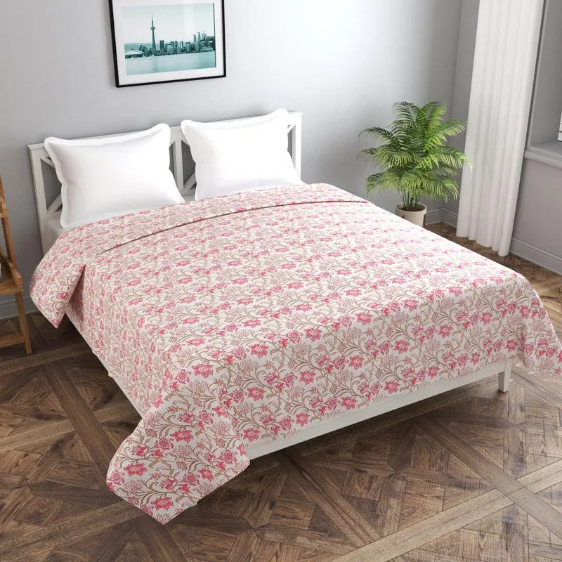 Blossom Cascade Floral Cotton Duvet Cover - 210 TC media 1