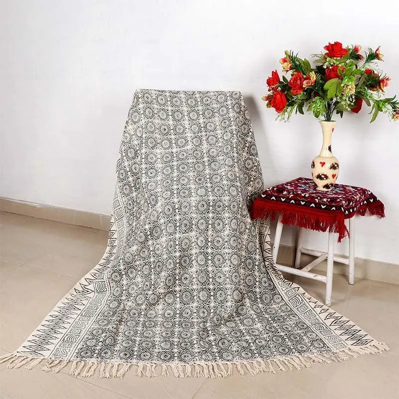 Laid Slate Handblock Printed Throw media 5