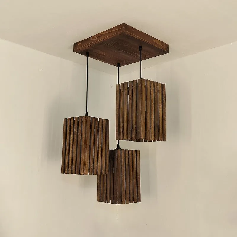 CageCraft Wooden Ceiling Lmap - Brown media 6
