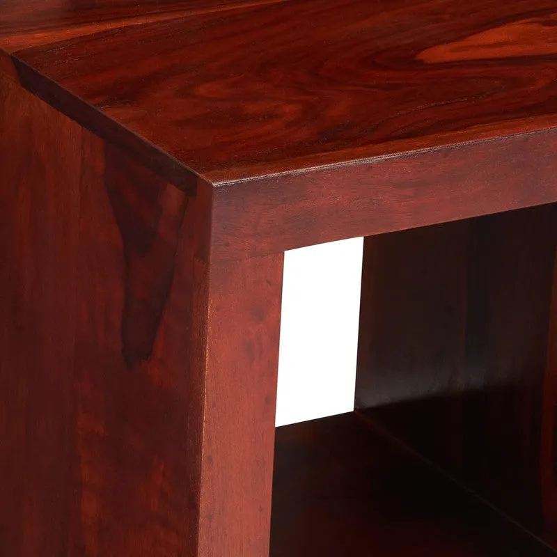 Qverox Sheesham Wooden Side & Bedside Table - Brown media 7