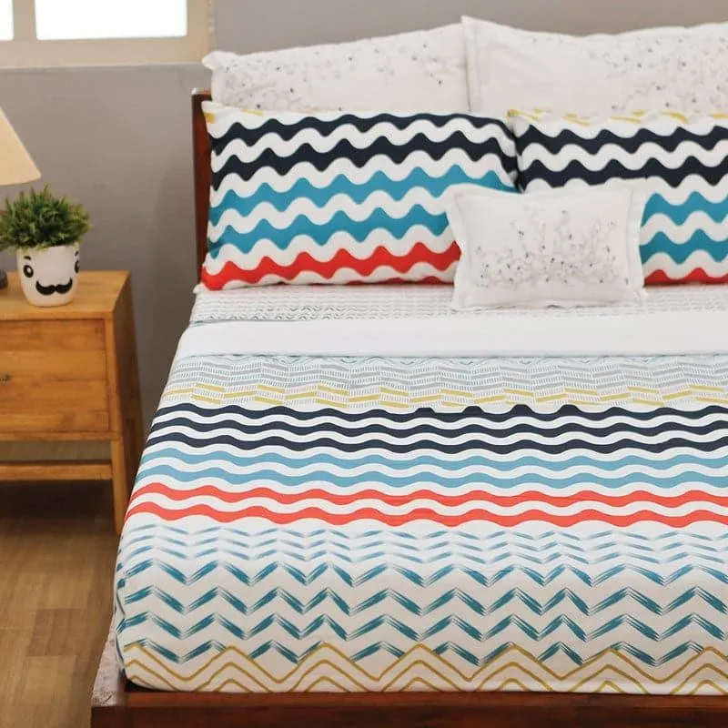 Bruva Wavy Cotton Bedsheet - 254 TC media 1