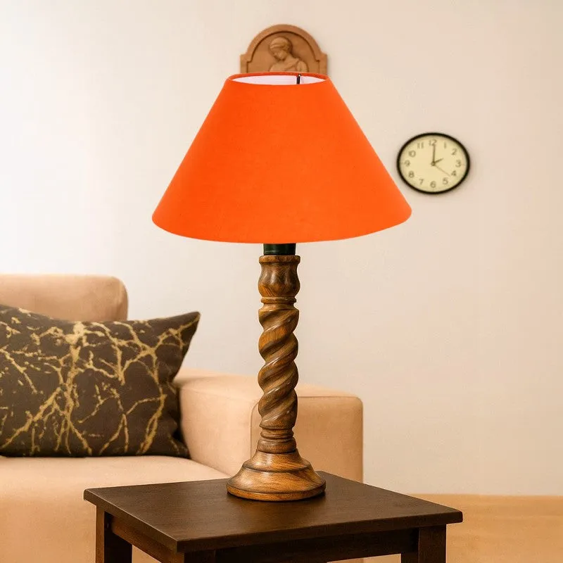 Elvane Kyra Wooden Table Lamp - Orange media 4