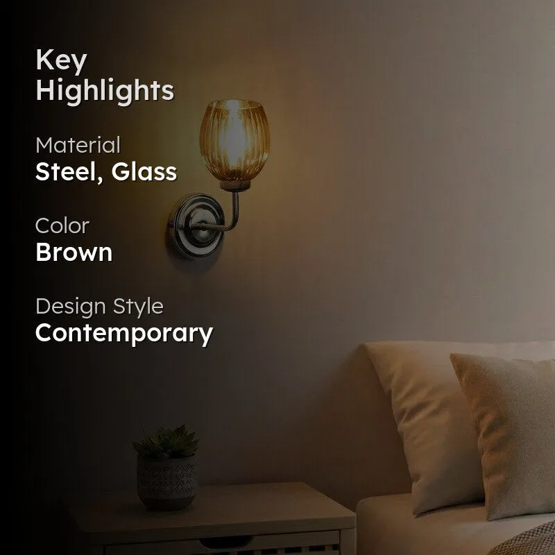 Golden Aura Stripes Glass Wall Lamp media 2