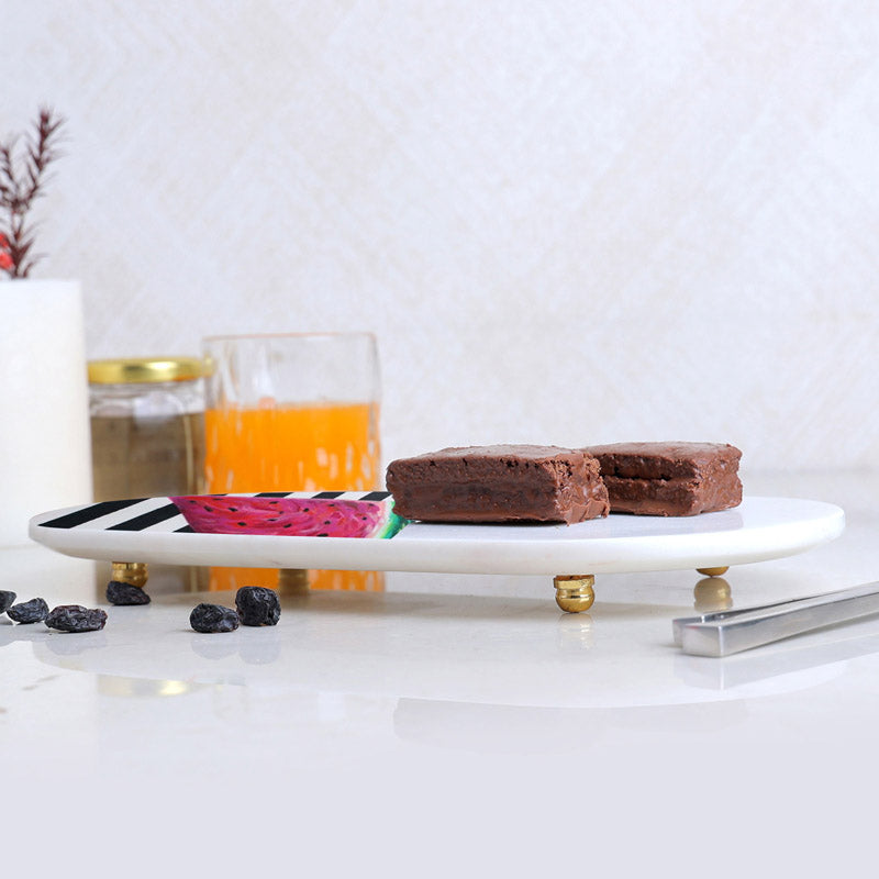 Frutiva Printed (Marble,Brass) Marble Platter media 3
