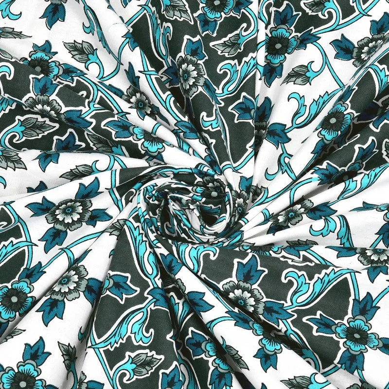 DesignNest Cotton Bedsheet (Blue) - 144 TC media 6