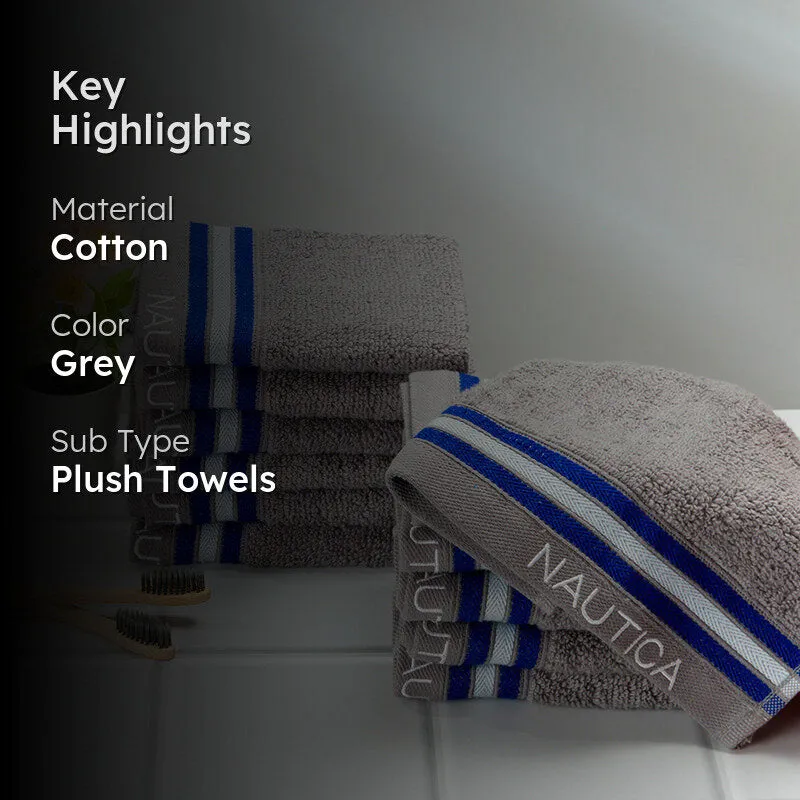Nautica Dove Down Cotton Face Towel (Grey) - Set Of Twelve media 2