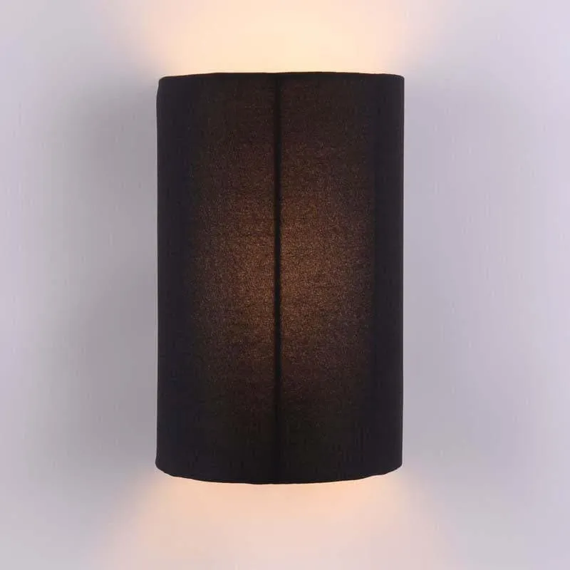 Hemisphere Fabric Wall Lamp - Black media 1