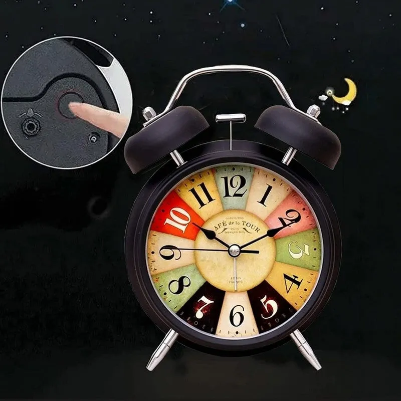 Classic Tick Round Metal Table Clock media 4