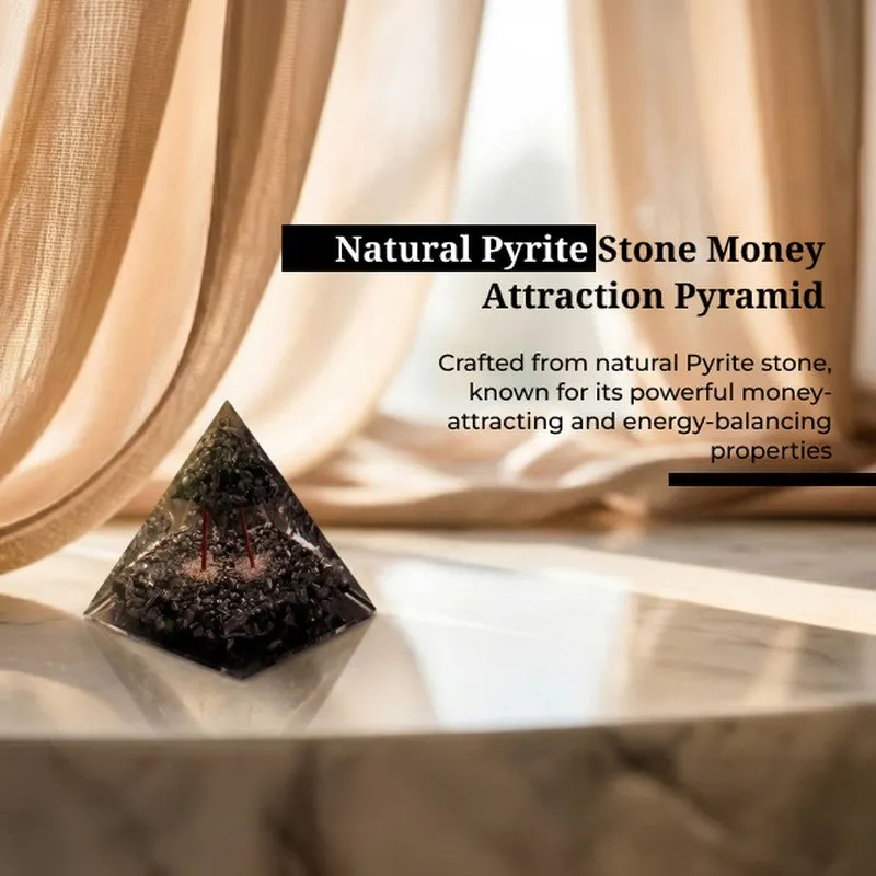 Pyrite Money Attraction Glass Pyramid media 8