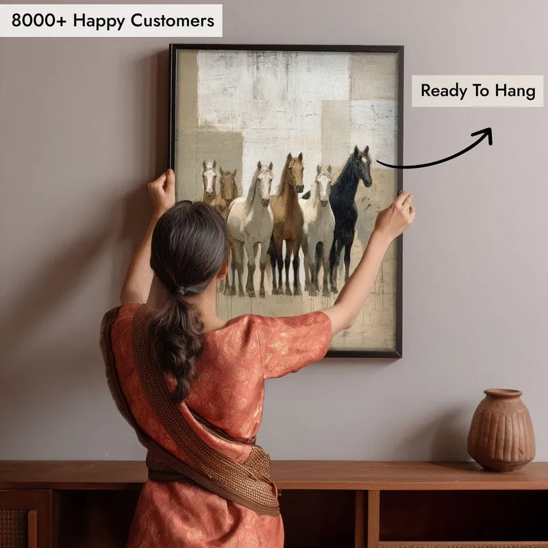 Equine Presence Wall Painting With Black Frame media 7