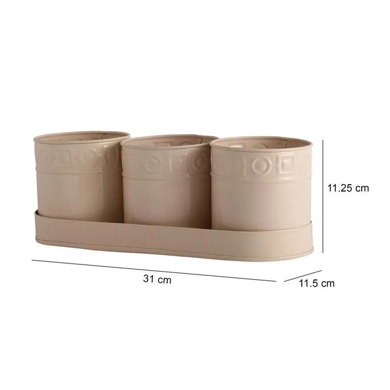 PetalPod Planters with Tray - Ivory media 9