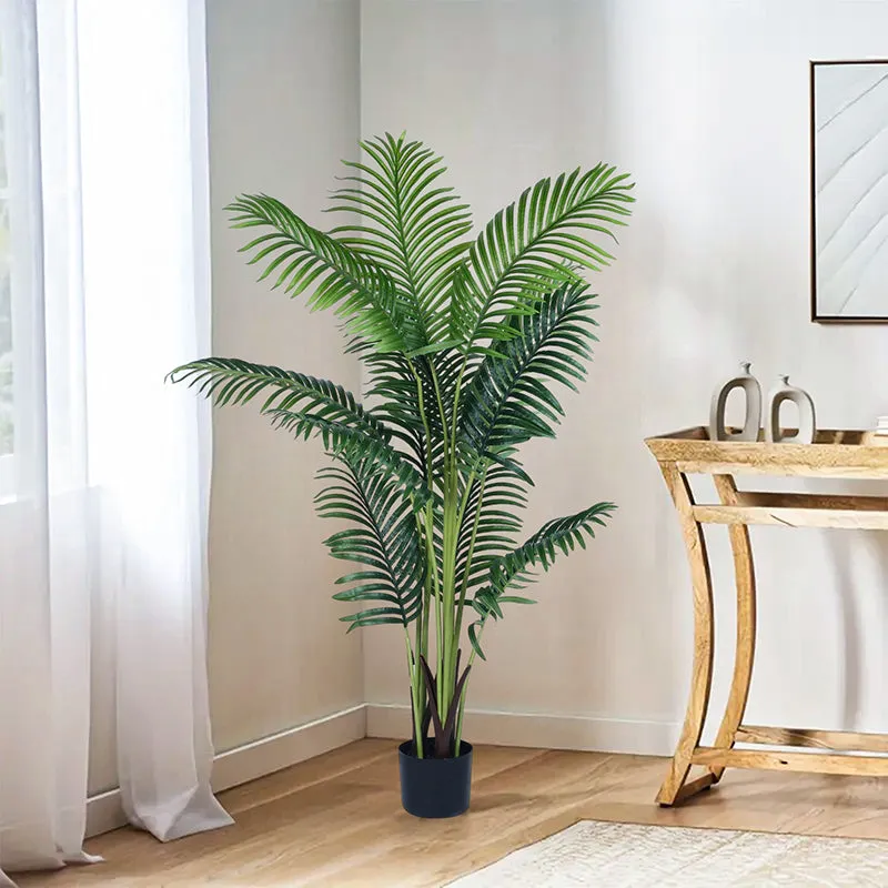 Palmara  Artificial Areca Plant With Black Plastic Pot - 5.3 Feet media 3