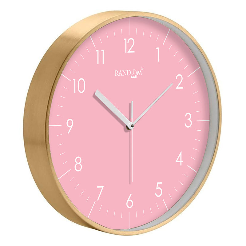 Benot Gold Analog Wall Clock - Light Pink media 4