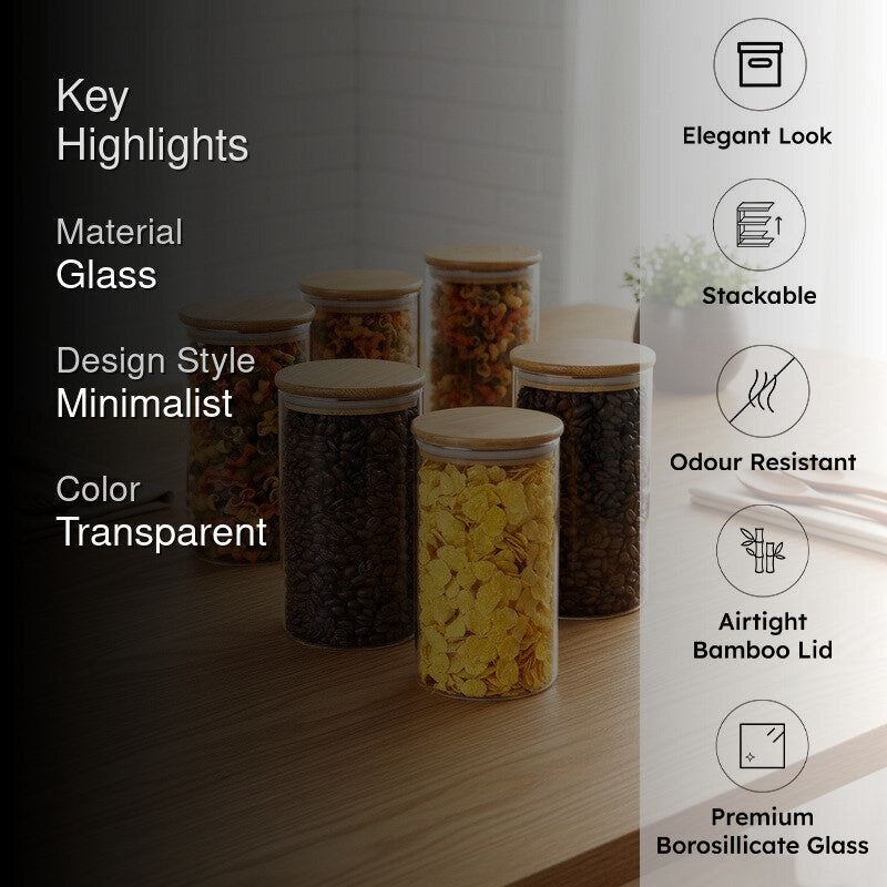 Jarry Glass Jar (600 mL Each) - Set Of Six media 2
