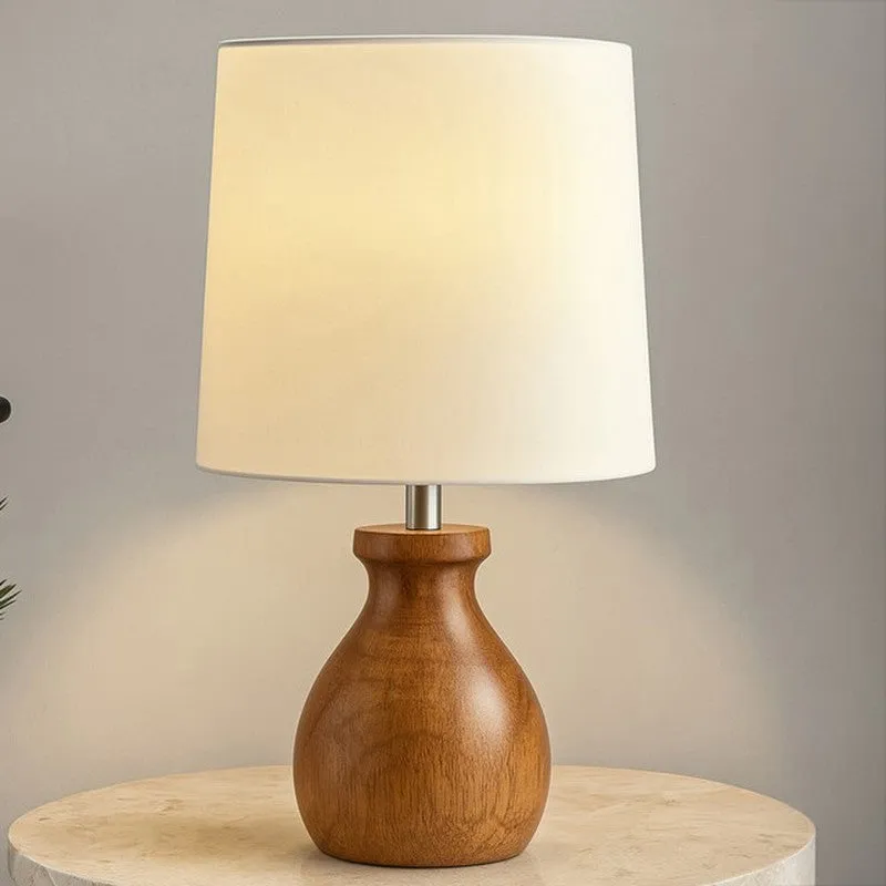 Eleera Wooden Table Lamp - White,Brown media 2