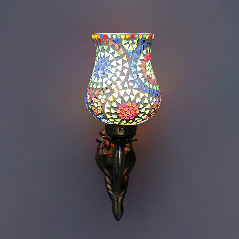 Mandala Ziada Mosaic Glass & Metal Wall Lamp
