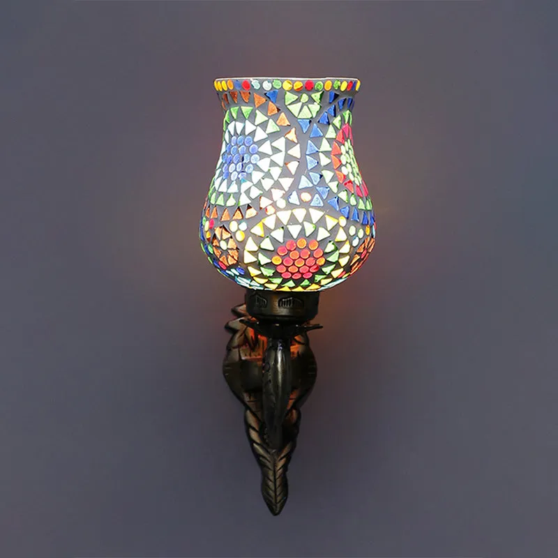 Mandala Ziada Mosaic Glass & Metal Wall Lamp media 1