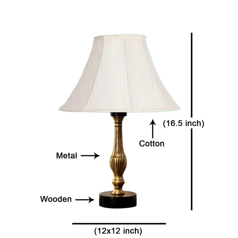Aurelo Veno Wooden Table Lamp - OffWhite media 8