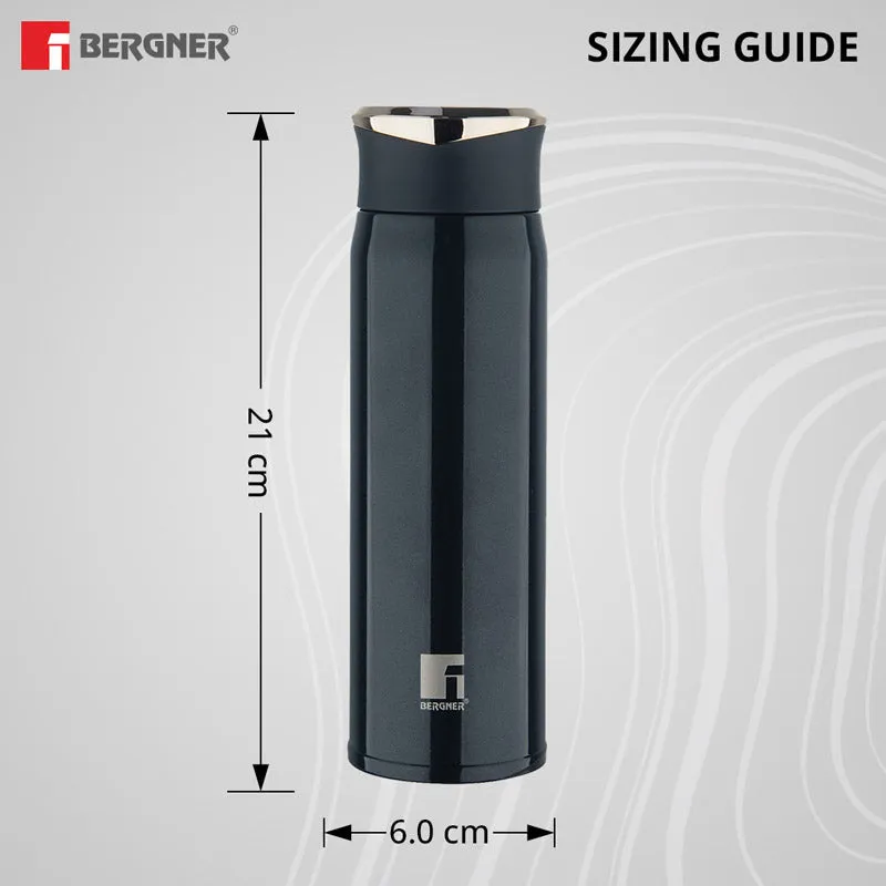 Bergner Walking Carry Cask Thermosteel Hot And Cold Flask (Black) - 450 mL media 5