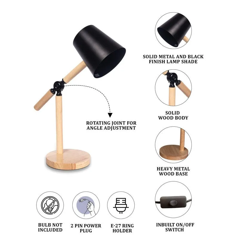 AarviDecor Jensen Decorative Fabric Table Lamp - Black media 7