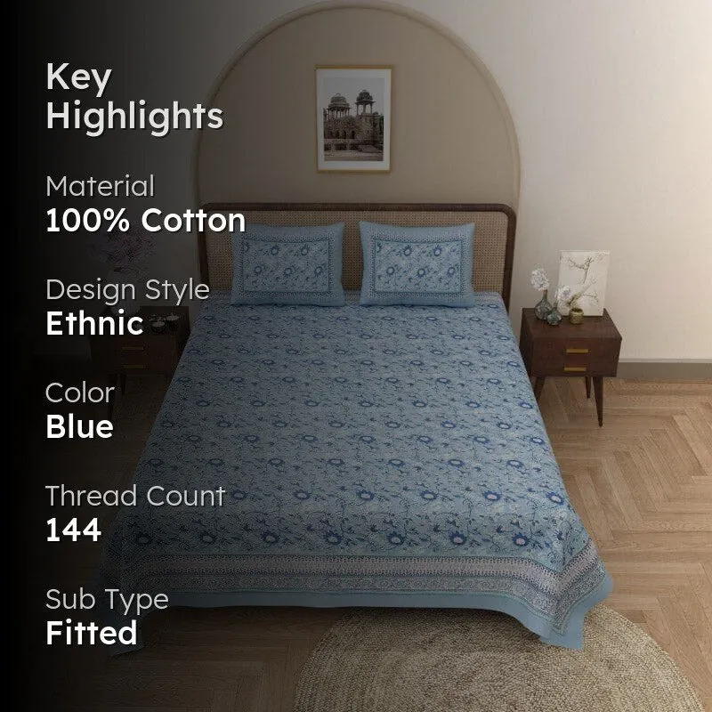 Visiri Printed Cotton Bedsheet - 144 TC media 2