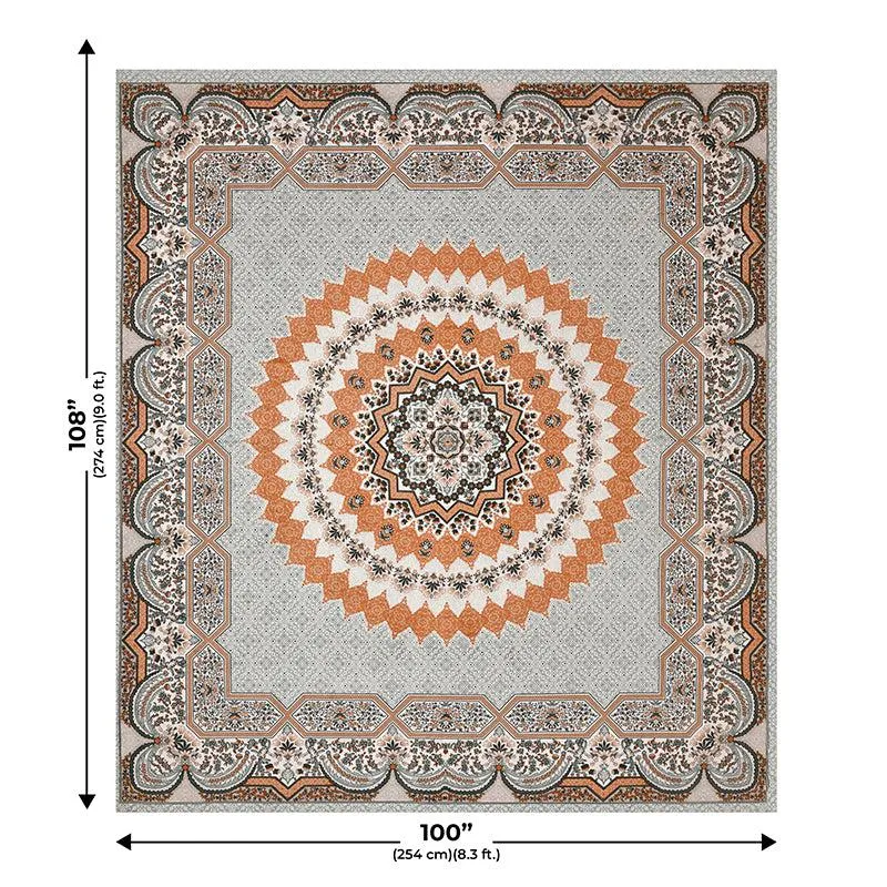Chaital Ethnic Cotton Bedsheet (Grey,Brown) - 240 TC media 4