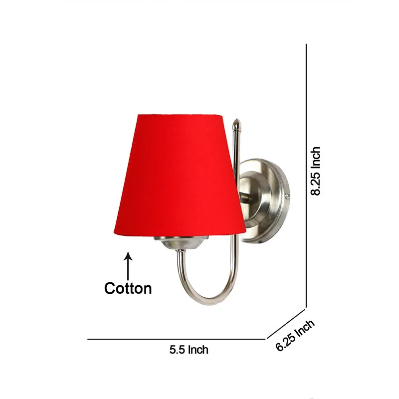 Altura Conical Fabric & Metal Wall Lamp - Red media 5