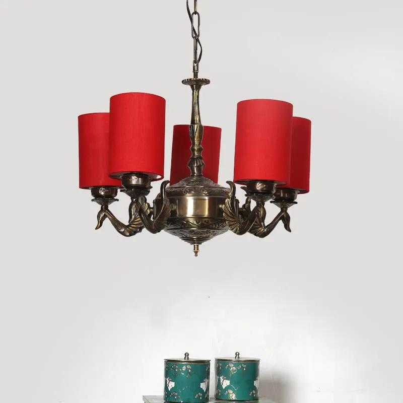 Akandha Cylindrical Golden Antique Ceiling Lamp media 2