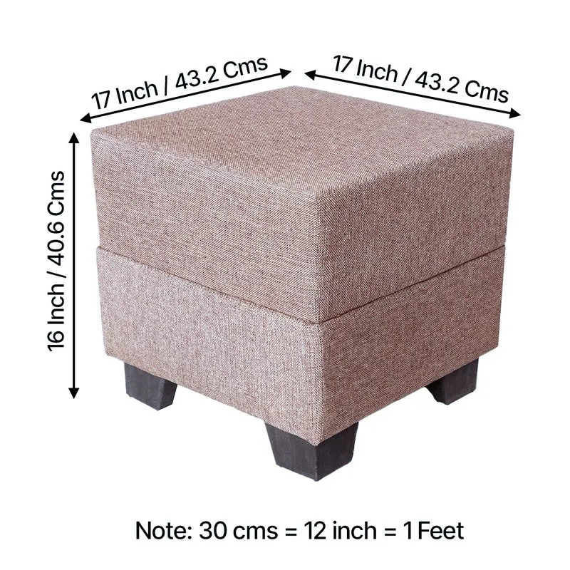 Krixon Pine Wood Pouffe - Beige media 9