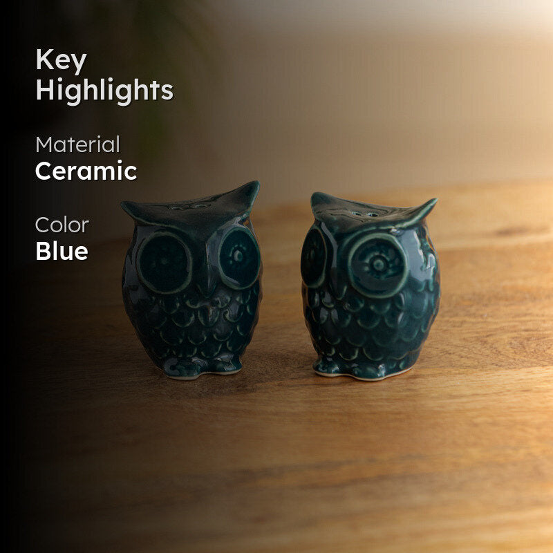 Teal Hoot handcrafted Salt & Pepper Shaker - Set Of Two media 2