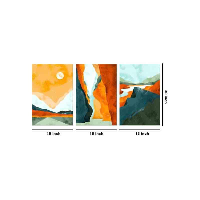 Mountain Person Poly Canvas Wall Art - Set of Three media 7