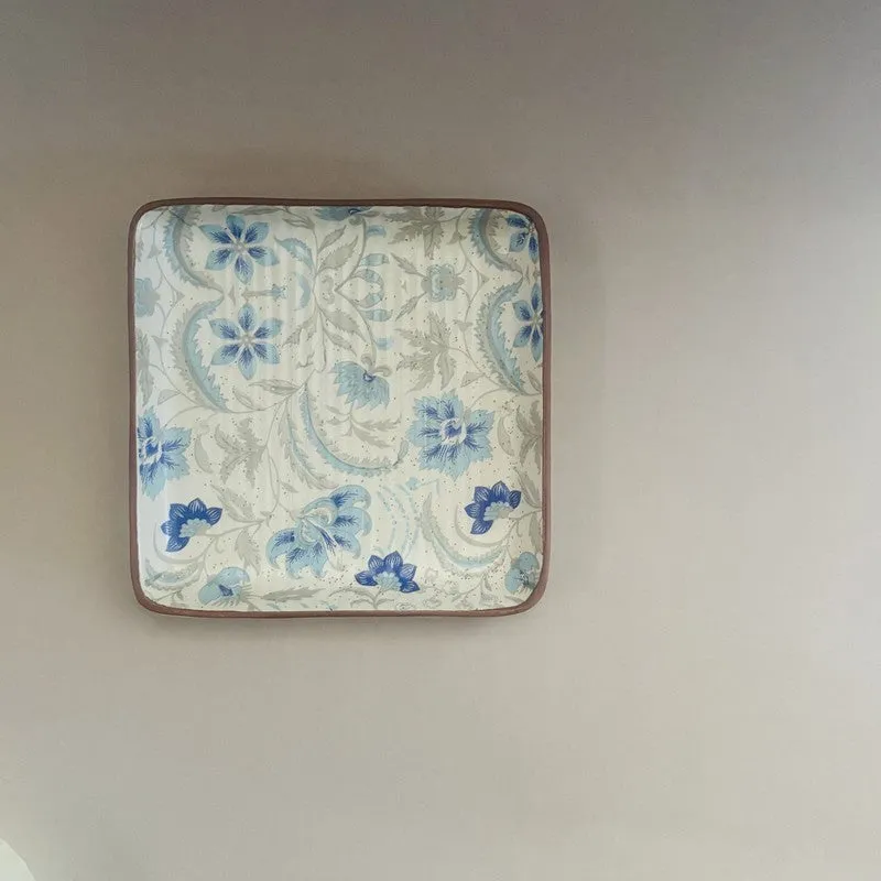 Florale Ceramic Square Platter - Blue media 4