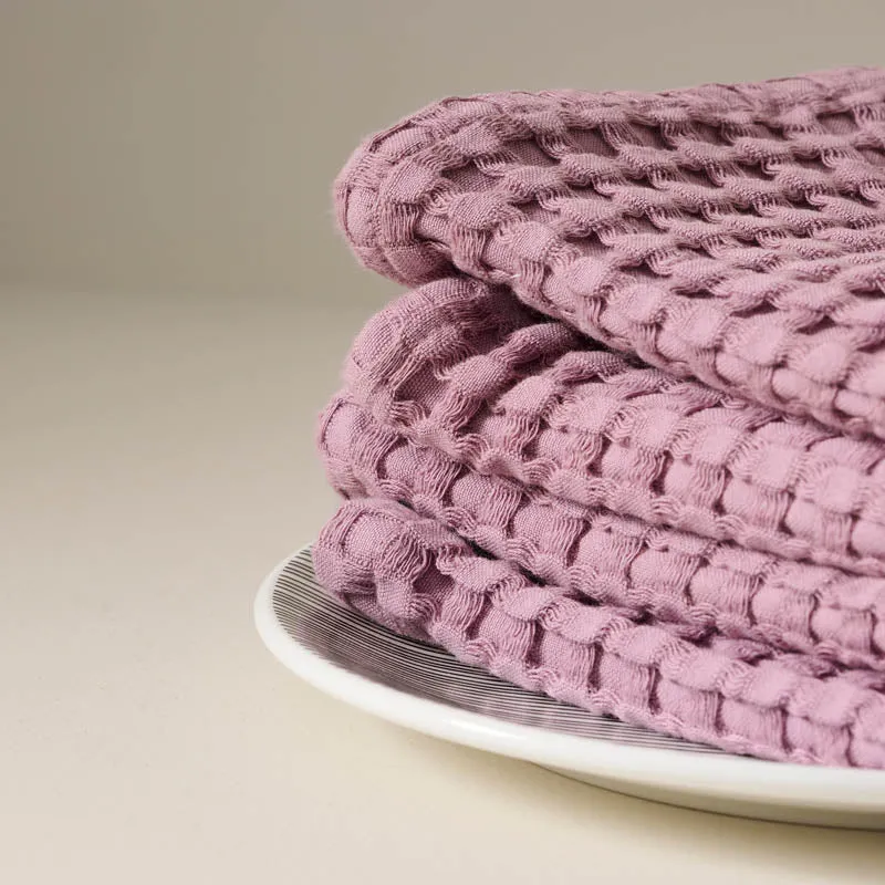 Fluffy Waffle Face Towel (Purple) - Set of Four media 3