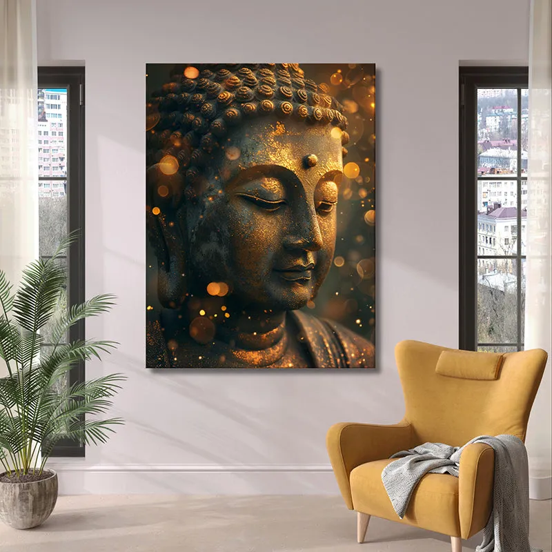 Buddha's Aura Canvas Wall Painting media 1