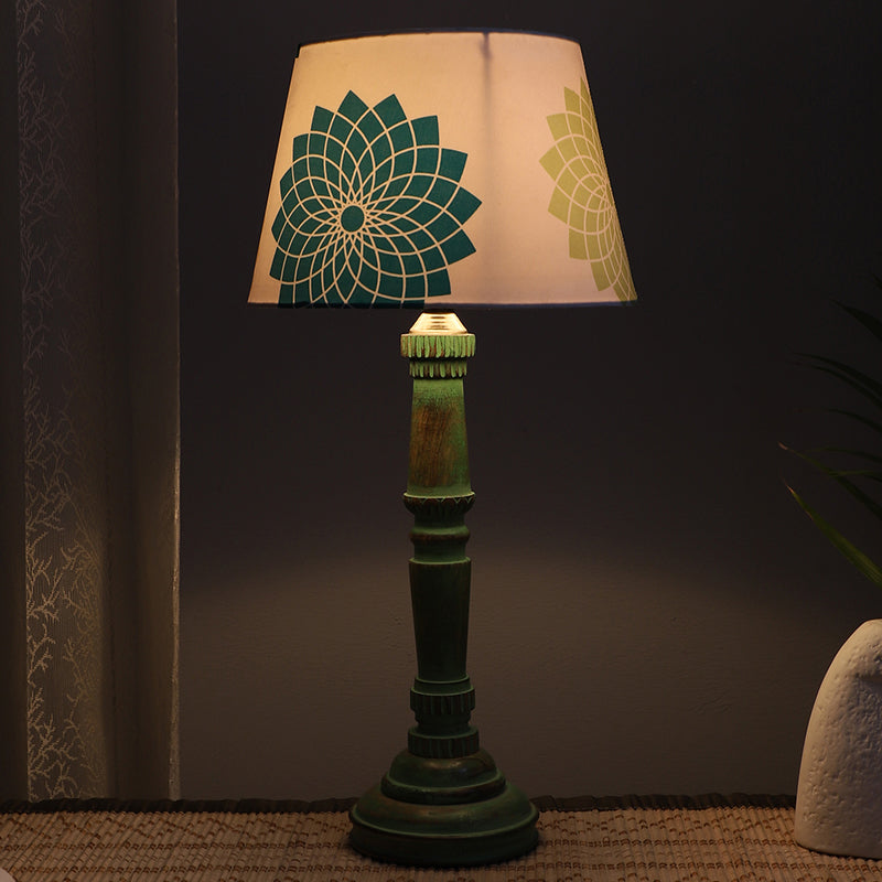 Akari Twist Printed Mango Wood Table Lamp