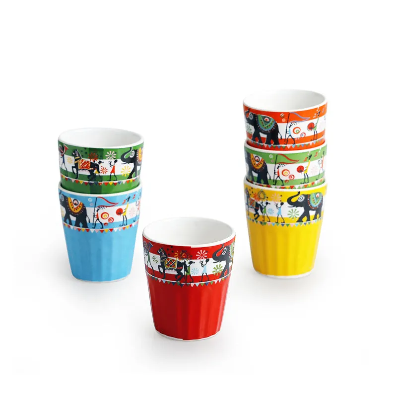 Gajamala Handcrafted Ceramic Cup (120 ML) - Set Of Six media 3