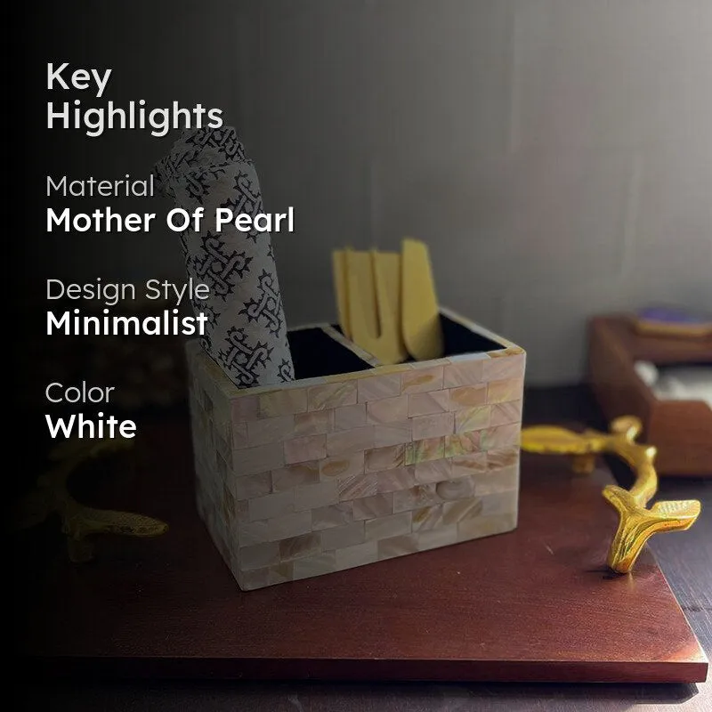 Nacre Nest Mother Of Pearl Cutlery Stand media 2
