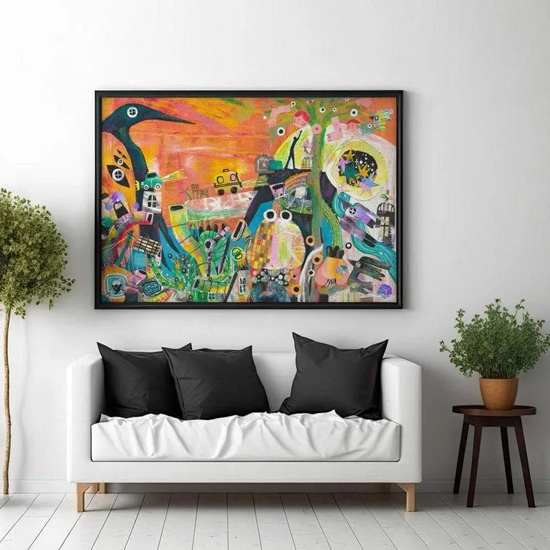 Abstract Zootopia Canvas Wall Painting - Black Frame media 3