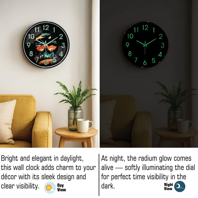 Nocten Round Modern Plastic Wall Clock - Black media 5