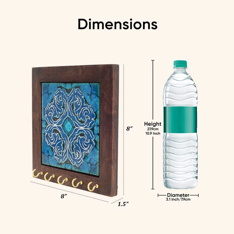 Blue Daisy Handcrafted Key Holder - 16