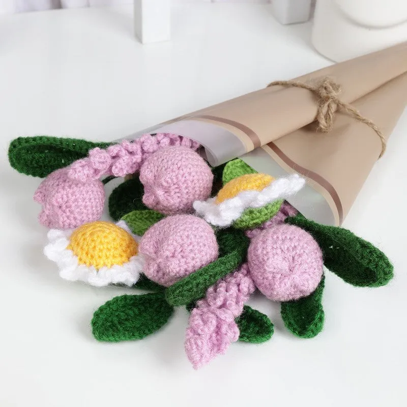 Crochet Handmade Tulip Bouquet (Pink & Yellow) - Set Of Eight media 6