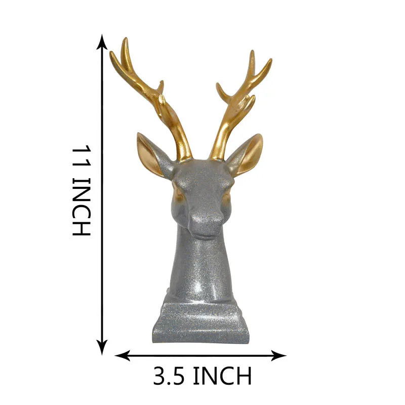 Gilded Stag Painted Polyresin Show Piece - Grey media 6