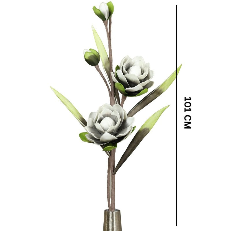 Blossomcharm Artificial Magnolia Foam Flower Stick - Grey media 7